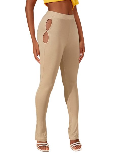 

newness cut out skinny pants z4rx#, Black;white