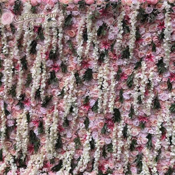 Dekoratif Çiçek Çelenkleri Yapay Çiçek Duvar Panelleri Karışım Renkleri Gül ve Wisterias Lily Sahte Gypsophila Olay GY874DECORATIF