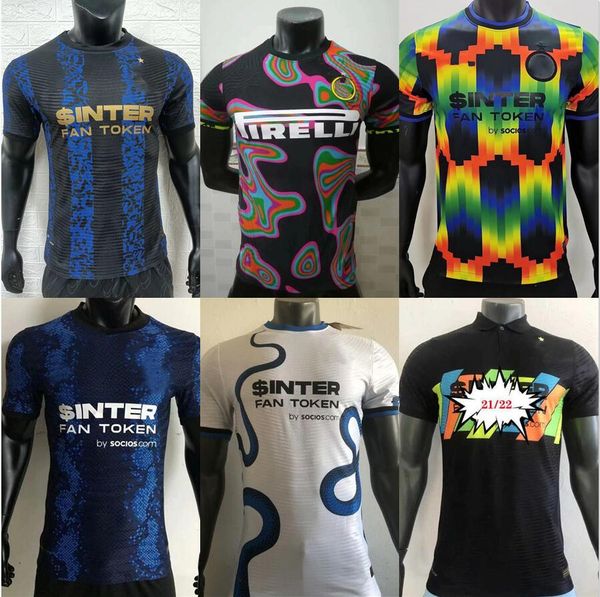

2022 2023 player version barella soccer jersey home away 3th vidal lautaro eriksen alexis dzeko correa inter 21 22 football shirts 2021 2022, Black;yellow