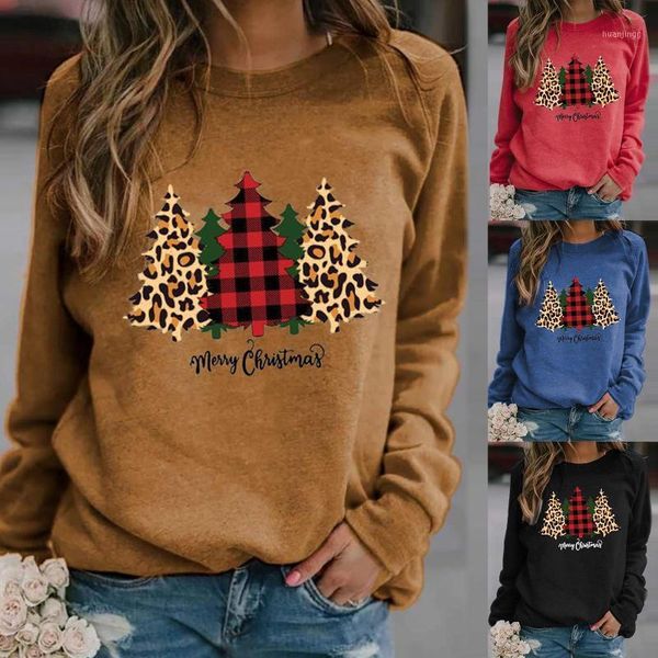 Harajuku Plus Size Tops Tee Blouse Merry Christmas Imprimir Blusas Mulheres Casual Manga Longa O Pescoço Pulôver Mulheres Hoodies Camisolas