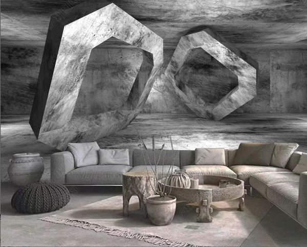 Rolinhos personalizados de papel de parede de papel de parede 3D para paredes da sala de estar de cimento modelagem de fundo adesivos de parede
