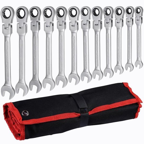 Flex Head Ratcheting Chaves, kits de chave de chave encerrada, CHOME VANADIUM ACELE MANHOLATE SOCKET CHAKET Set 220428