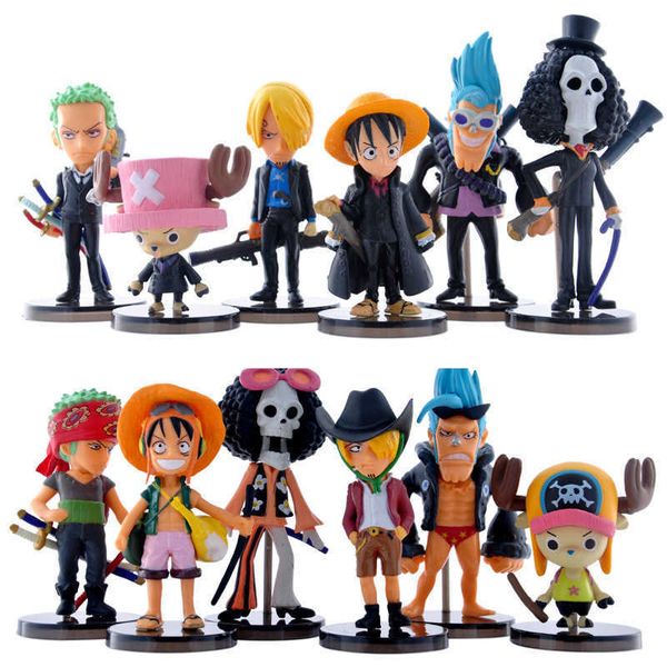 

huiya01 6pcs/set anime one piece figurine luffy roronoa zoro sanji the straw hat pirates action figure collect model toy for kids 6-10cm q05