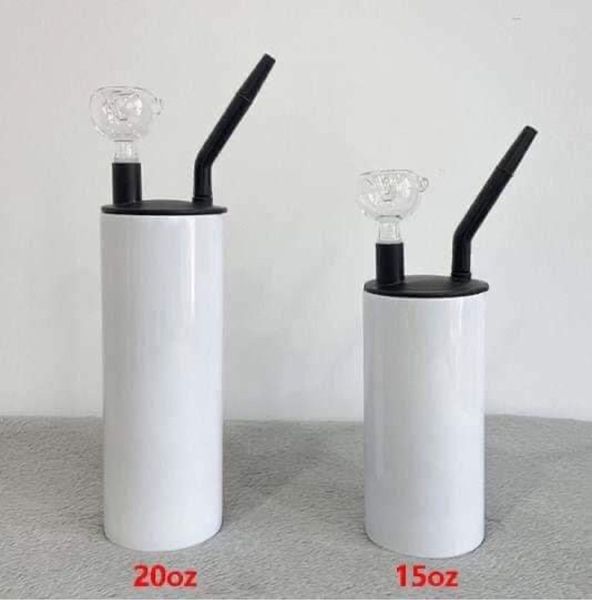 

15oz 20oz sub hookah tumblers blank white sublimation skinny tumbler with smoking lid stainless steel straight coffee cup insulated vacuum w