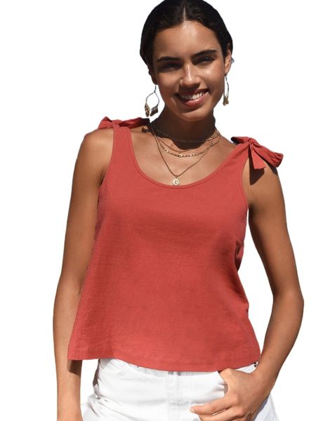 

tie shoulder solid tank 04tp#, White