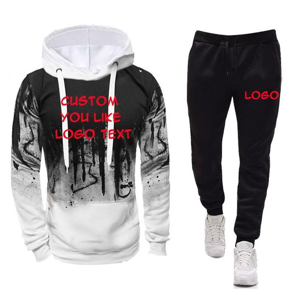 

men's tracksuits men's tracksuits casual tracksuit men 2 pieces sets sweatshirts clothes pullover hoodies pants sport suit plus 4x, Gray