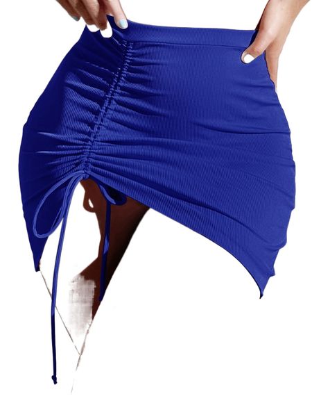 

solid drawstring cover up skirt r0ze#, White;black