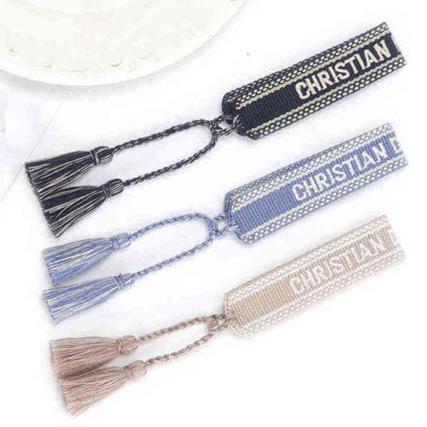 

fashion brand luxury embroidery bracelets classic women men bangles friendship charm bangle woven adjustable tassel vintage couple braided j, Golden;silver