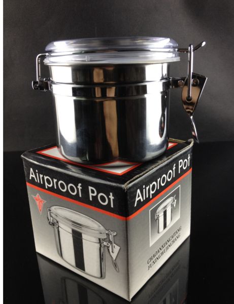 Narghilè di qualità media in acciaio inossidabile Airproof pot Tobacco Box per bong in vetro per pipa ad acqua fumante spedizione gratuita