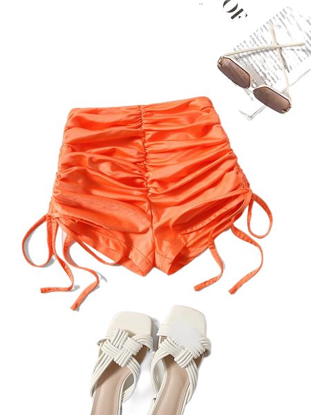 

drawstring side ruched shorts a5qu#, White;black