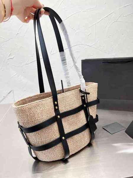 

women luxurys designers shoulder stripes hollow out summer travel hand bags totes luxury designer straw beach vegetable basket tote handmade