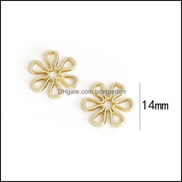 

charms jewelry findings components 12-18mm hollow out fllower alloy charm for diy earrings accessories making dhreu, Bronze;silver