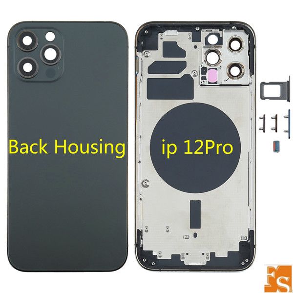 Custodie per iPhone 12 pro max 12pro 12promax 11 11pro 11promax XS XSmax X 8g 8plus Vetro posteriore Telaio centrale Telaio Completo alloggiamento Coperchio batteria Sportello