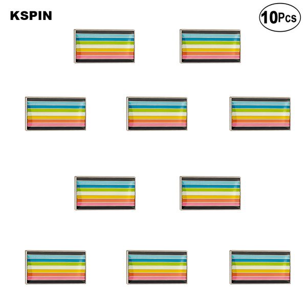 

queer brooches lapel pin flag badge brooch pins badges 10pcs a lot, Gray