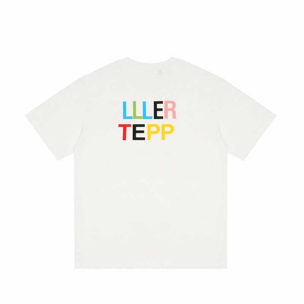

spring summer europe usa rainbow colorful print tee skateboard men t shirt women short sleeve streetwear cotton tshirt, White;black