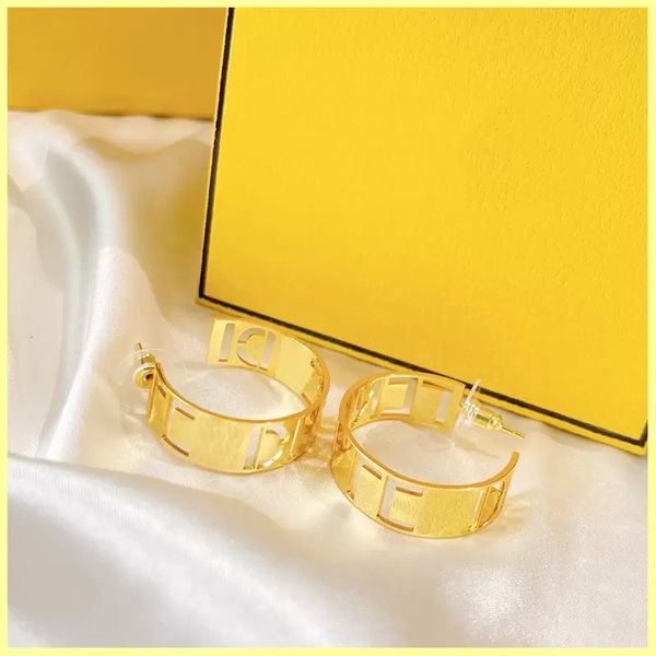 

hoop earings for women men designers earrings letters studs fashion jewelry luxurys dimond f earring 925 silver boucles necklaces, Golden;silver