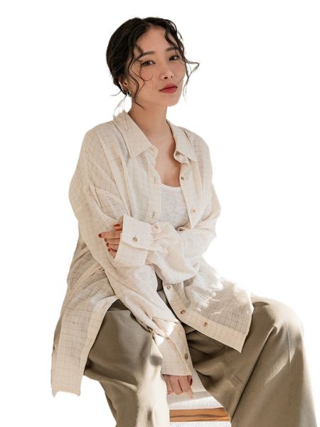 

dazy plaid button through drop shoulder blouse g28s#, White