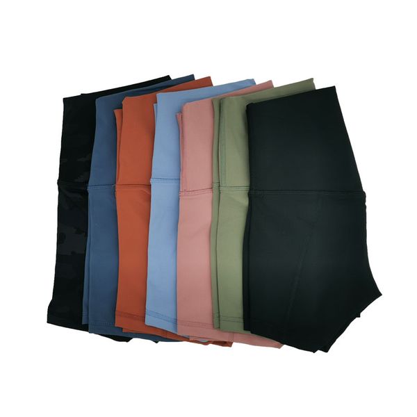 

l_2037 solid color yoga shorts soft classic sport shorts stretch high waist short