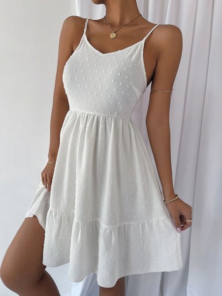 

shirred back ruffle hem slip dress y2xh#, Black;gray