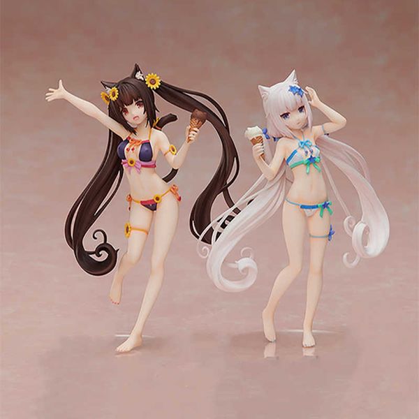 

huiya01 ng nekopara chocola vanilla swimsuit ver. pvc action figure japanese anime figure collection model toys doll gift q0722