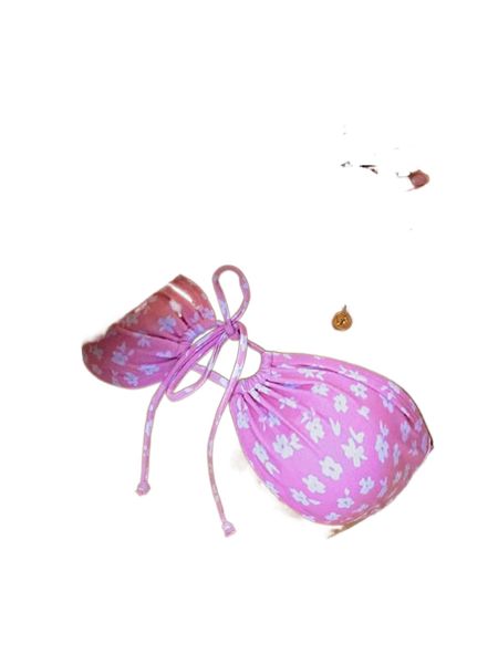 

random floral print drawstring bandeau bikini r2j0#, White;black
