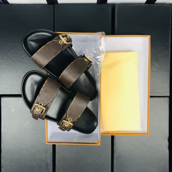 

women summer slippers slide bom dia flat mule 1a3r5m cool effortlessly stylish slides 2 straps with adjusted gshoe''louise'&#, Black