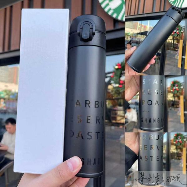 

starbucks shanghai bakery chef black workshop stainless steel thermos cup accompanying cup men's gift