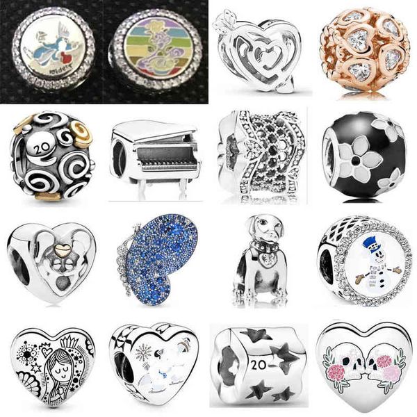 2020 Novo 100% 925 Sterling Silver Fascinante Adorável Animal World Charme Fit DIY Mulheres Pulseira Original Moda Jóias Presente AA220315