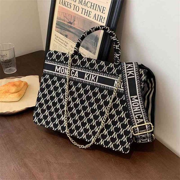

70% factory online sale large capacity tote bag ins advanced sense simple printing chain armpit single shoulder diagonal bag