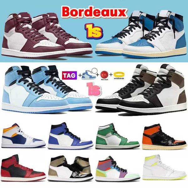 

1 1s university blue high basketball shoes bordeaux mocha mid barely rose light smoke grey patent bred men women designer sneakers