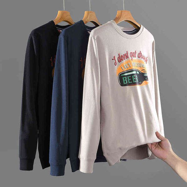 

designer men's sweatshirt t-shirt 2022 creative printing fashion sweater men's round neck loose long sleeved small shirt for sprin, Black