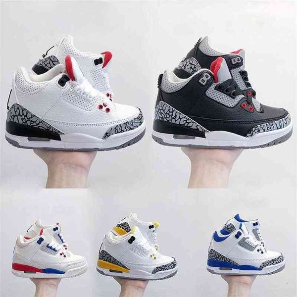 

jumpman cement black white kids iii basketball shoes katrina true blue sports sneaker boy and girl children toldder trainer232z