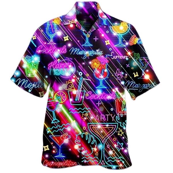 

men's hawaiian shirts musical harajuku oversized shirt fashion printed short-sleeved beach tee men's clothing camisa 220810, White;black