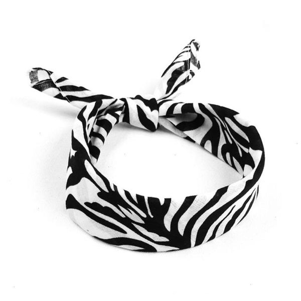 Zebra Stripes Print Bandana Square Scarf Hip Hop Sport Cycling Headbad Bristand