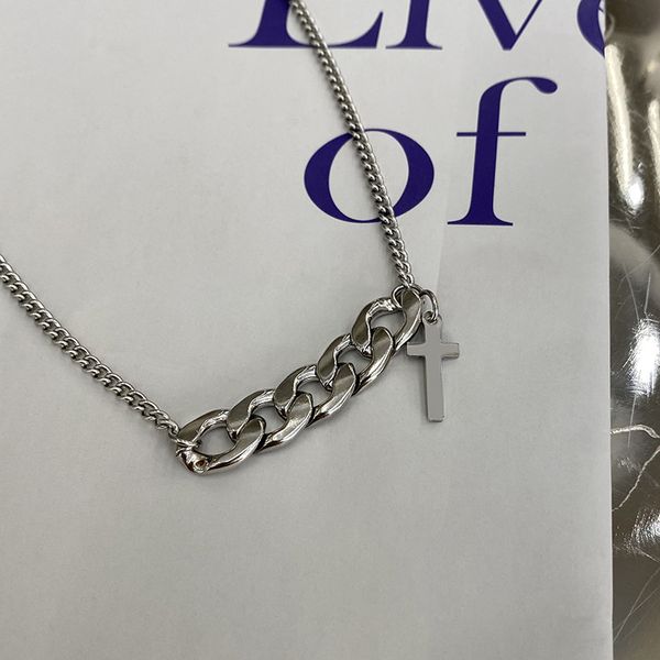 

necklaces fashion choker all-match cross chain necklace female clavicle retro short chain simple niche temperament, Golden;silver