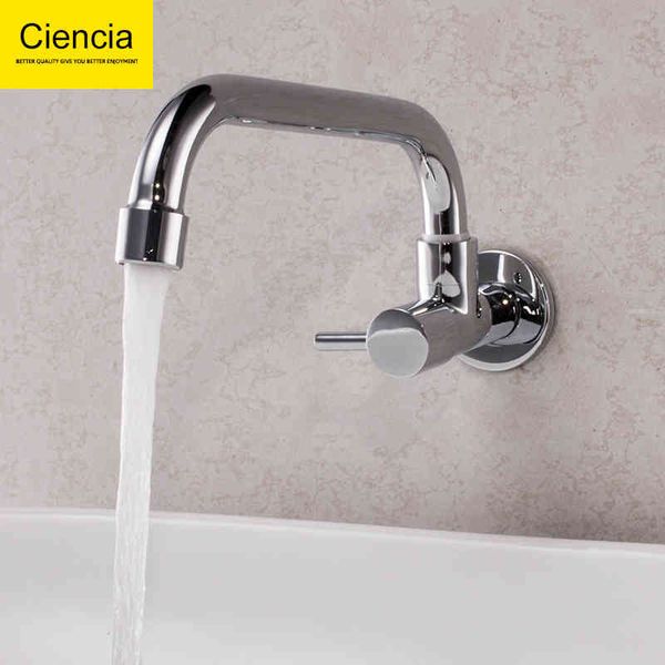 

kitchen faucets copper wall type kitchen faucet sink vegetable washing basin single cooling hole rotatable ciencia 4a5x