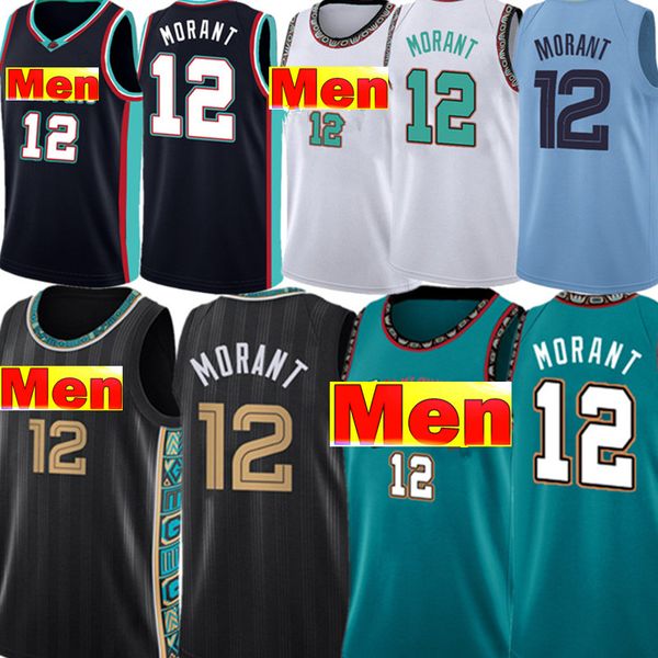 

12 ja morant basketball jerseys, Black;red