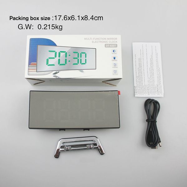 

creative electronic clock large screen curved led mirror clock mute in stock