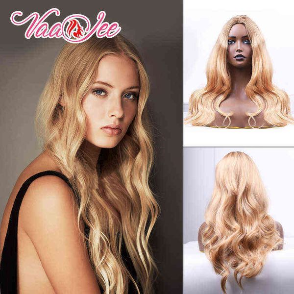 

vaajee long wave wig for women natural synthetic hair ombre brown body wigs heat resistant 220525, Black