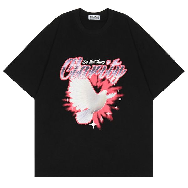 

men t-shirt hip hop painting t shirt summer cotton short sleeve tees, Black;brown