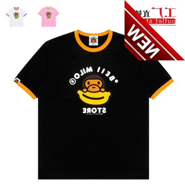 

beii & bap fashion brand children's t-shirt little monkey letter thread splicing boys and girls baby short sleeves, White;black