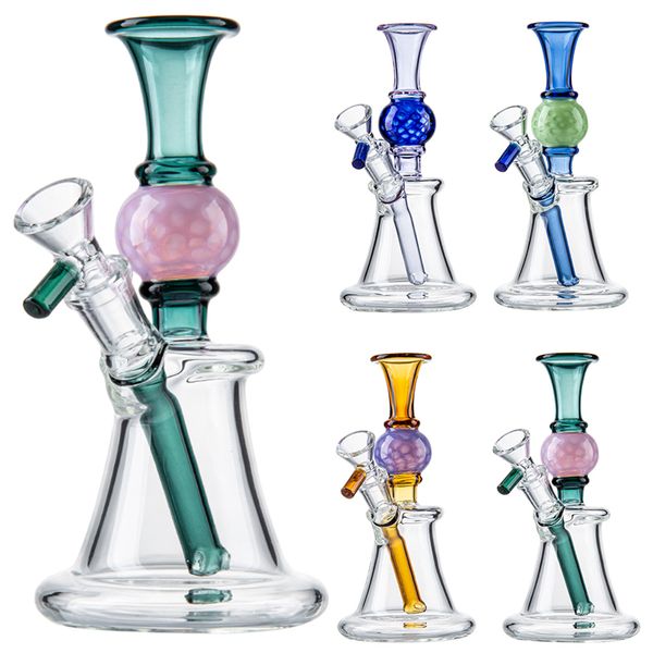 Renkli Heady Cam Bong Top Şekarsı Hookahlar Düz Tüp Su Boruları Sigara Boru N Delikleri PERC Büyük beher duman cam bongs dab teçhizat ile XL-2091