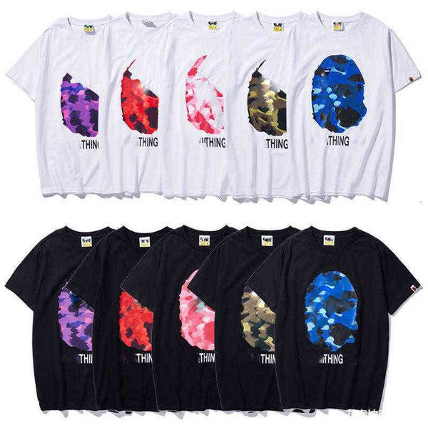 

women's and men's t-shirts baggy fat edition 100% cotton summer camo breathable multi-functional high street trend t-shirt bathing, White;black
