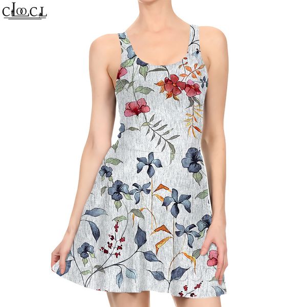 

women dress retro flower pattern 3d printed mini dress for fashion female kneelength pleated dresses 220616, Black;gray