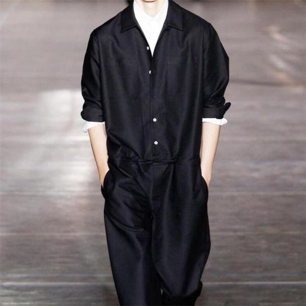 

men's tracksuits men's autumn and winter korean version of the large size stage wind runway style one-piece clothing male loose le, Gray