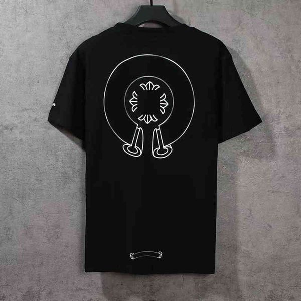 

ch summer men's t shirts brand man t-shirt luxury women cross sanskrit tees letter designer tshirts classic boy loose round neck shirt, White;black