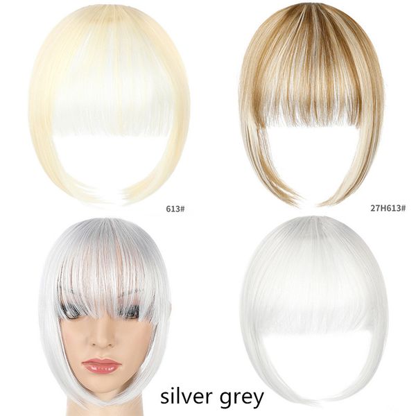 Clip in aria Bangs Human Hair naturale finto Hairpiece Hair Extensions con Temple Wispy Bang per l'uso quotidiano