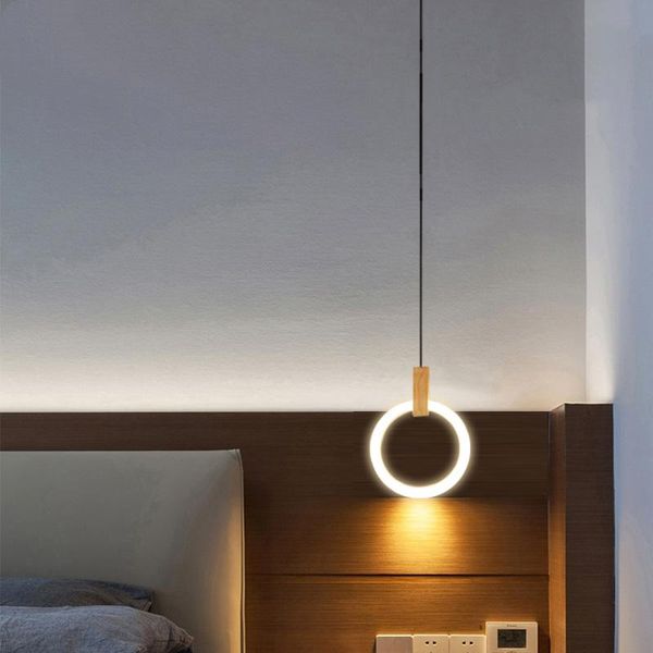 Подвесные лампы прикроватная люстра японская современная светодиодная деревянная северная гостиная спальня для спальни