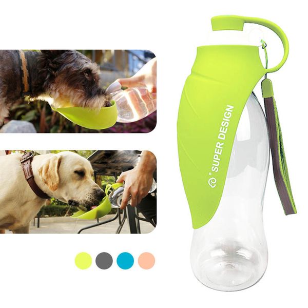 580ml Katlanabilir Pet Köpek Şişesi Su Kasesi Silikon Taşınabilir Dispenser Seyahat Besleyici KAT Y200917