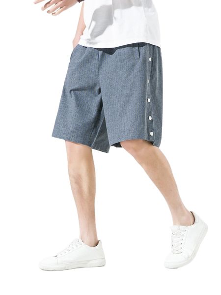 

men slant pocket button side shorts c1mr#, White;black
